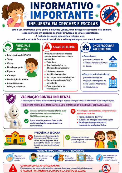 Cuidados com a influenza em creches e escolas