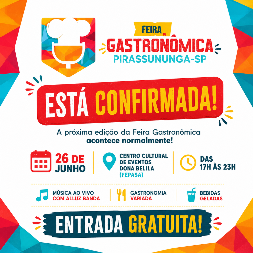 Feira Gastronômica confirmada dia 26 de junho