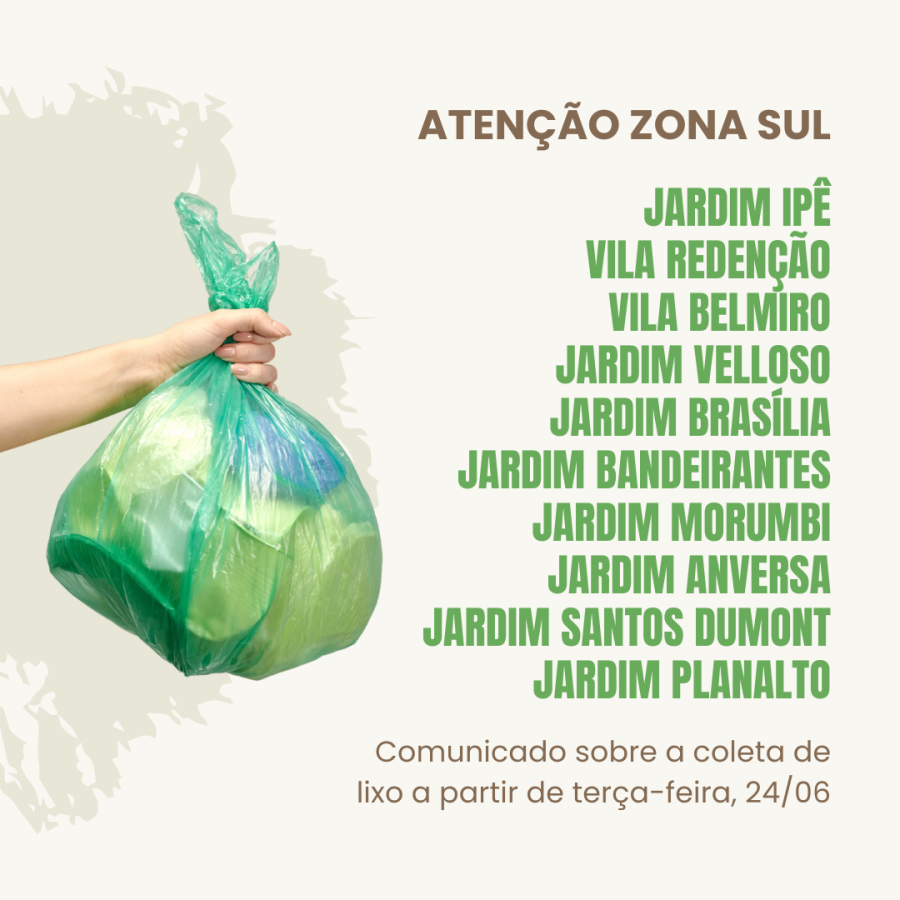 Coleta de lixo - Zona Sul