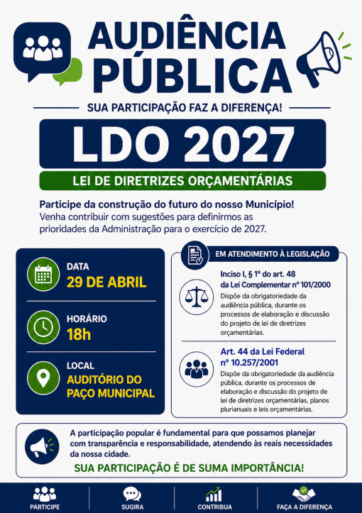 Convocação para audiência pública da LDO 2027