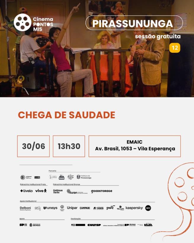 Sessão de cinema Ponto MIS remarcada para 30/06 na EMAIC