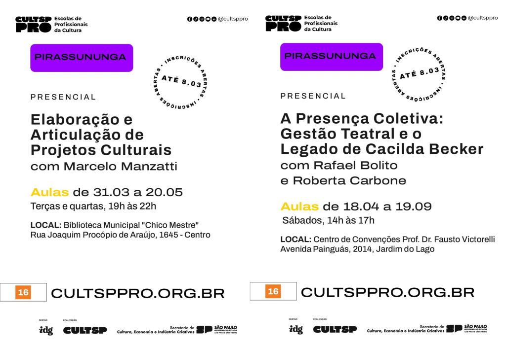 Cursos gratuitos do CultSP PRO