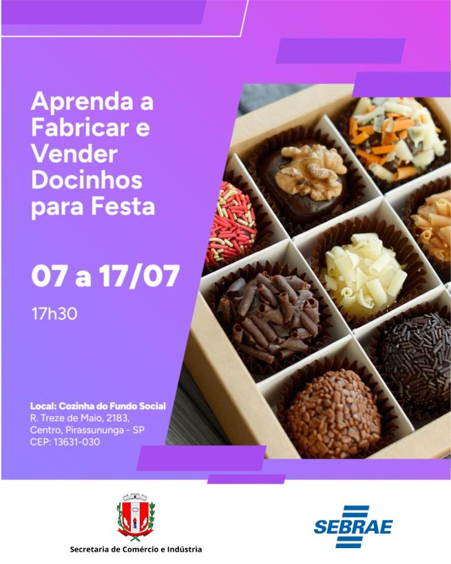 Curso para produção de doces para festa