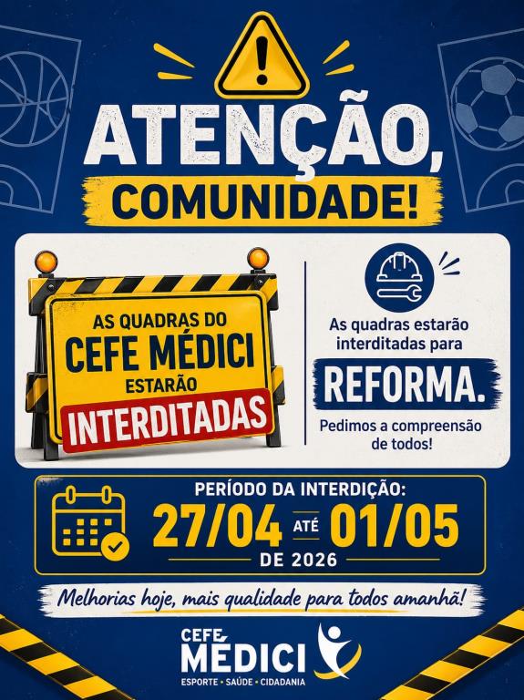 Interdição temporária de quadras esportivas