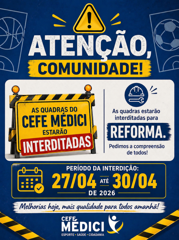 Interdição temporária de quadras esportivas