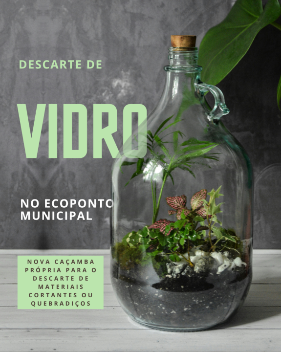 Caçamba para vidros no Ecoponto