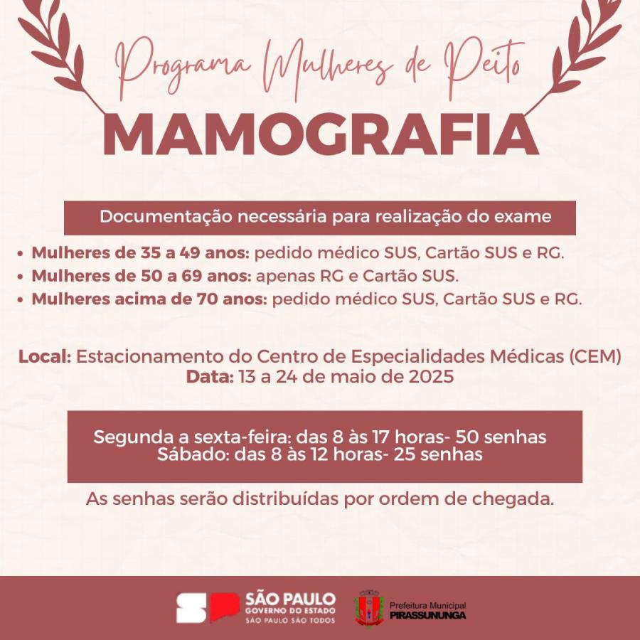 Programa Mulheres de Peito chega em Pirassununga