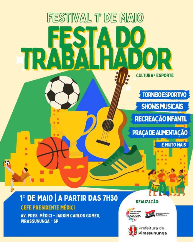 Eventos do 1º de maio - esporte e cultura