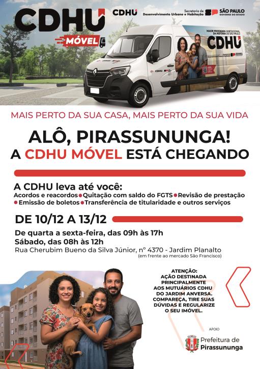 Plantão da CDHU em Pirassununga