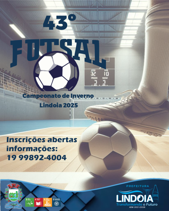 Estão abertas as inscrições para o 43º Campeonato de Futsal de Inverno – Lindoia 2025!