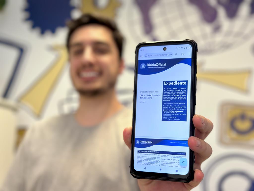 Diário Oficial Eletrônico de Guararema chega à 100ª edição