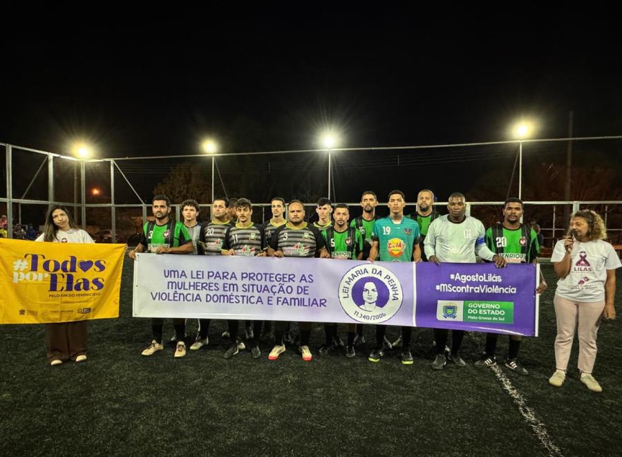 Agosto Lilás entra em campo na Copa Comércio de Batayporã