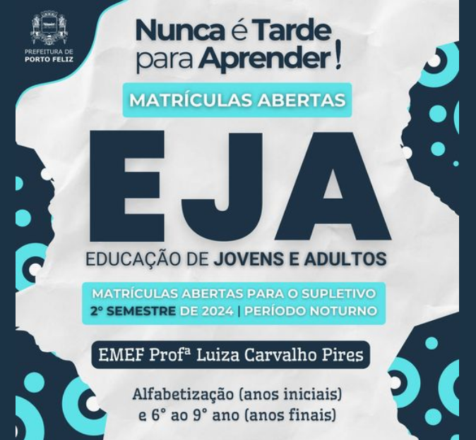 EJA (Educação de Jovens e Adultos) do segundo semestre de 2024