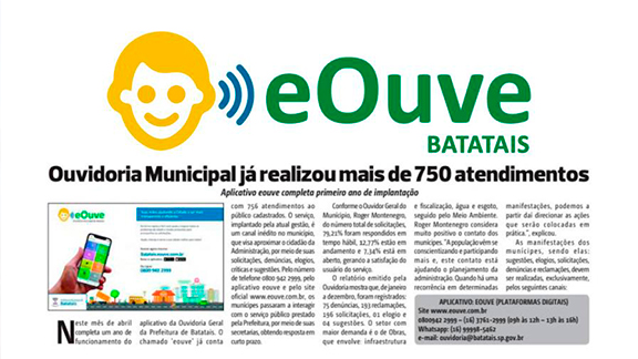 Confira como foi o primeiro ano do eOuve na cidade de Batatais (SP)