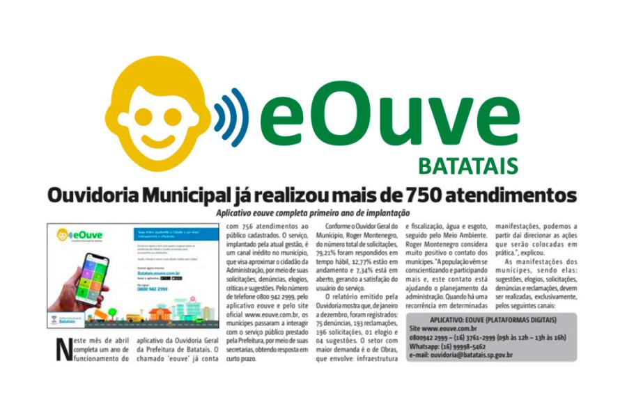 Um ano de funcionamento do app eOuve em Batatais