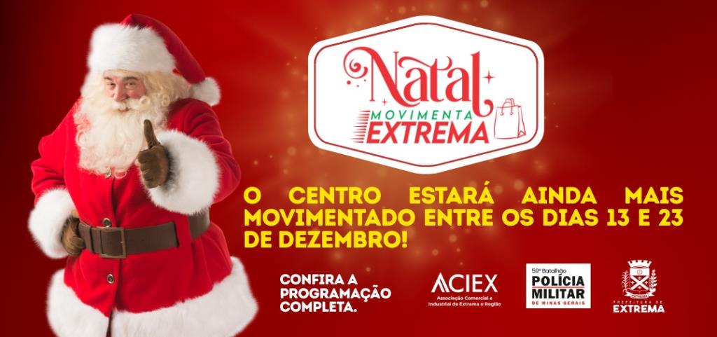 Projeto ‘Natal Movimenta Extrema’ é lançado com horário estendido do comércio central até às 22h e oferta de transporte gratuito à população