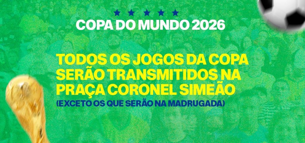 Extrema monta telão na Praça Coronel Simeão para transmissão dos jogos da Copa do Mundo, com programação especial para as partidas do Brasil
