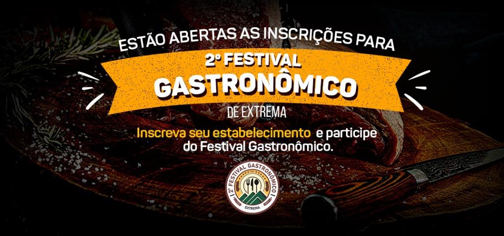 Secretaria de Turismo confirma retorno do Festival Gastronômico de Extrema e abre inscrições para a 2ª edição
