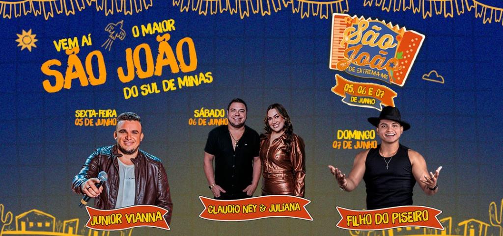 São João de Extrema: Filho do Piseiro, Junior Viana e a dupla Claudio Ney & Juliana são confirmados na 10ª edição do Sons e Sabores do Nosso Nordeste