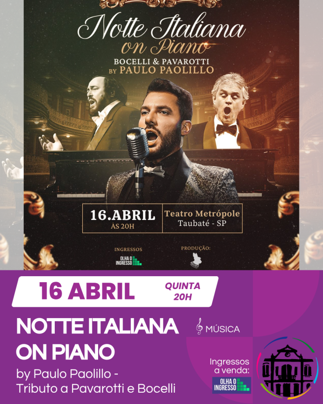 NOTTE ITALIANA ON PIANO BY PAULO PAOLILLO - Tributo a Pavarotti e Bocelli - Taubaté