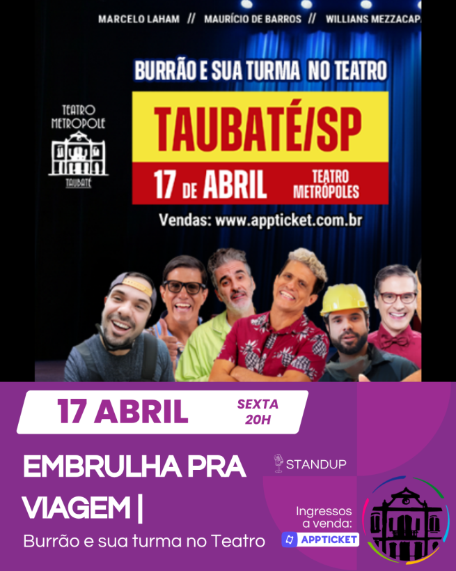 STANDUP: EMBRULHA PRA VIAGEM EM TAUBATÉ