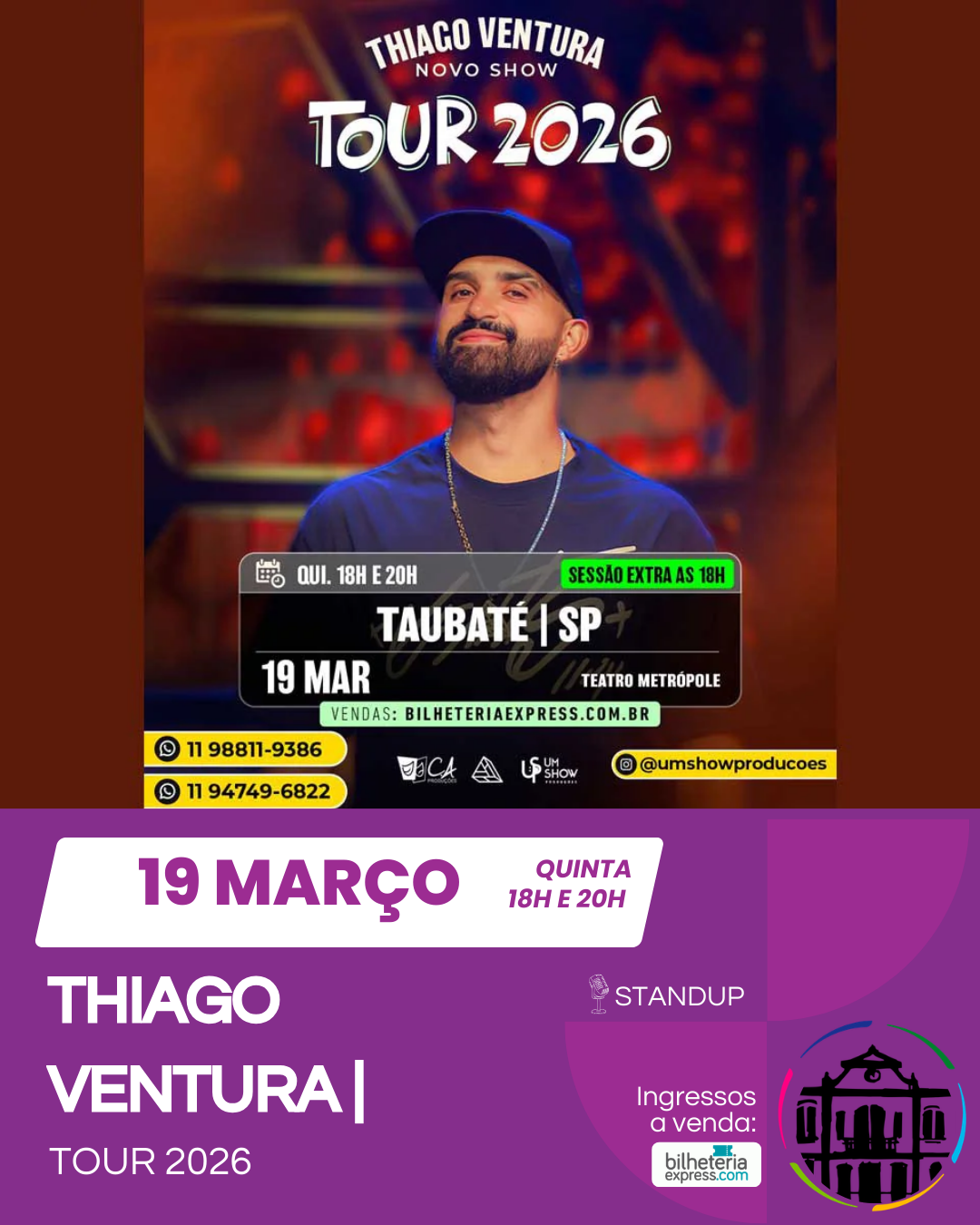 SHOW DE COMEDIA STAND UP COM THIAGO VENTURA - Um Show