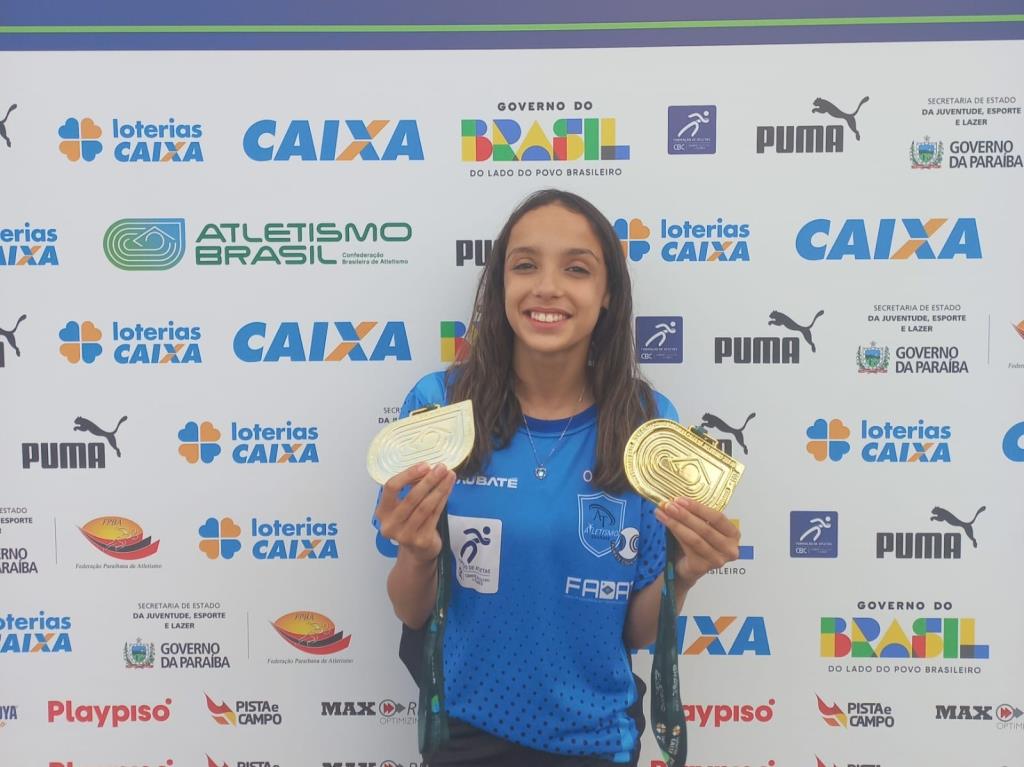 Aos 14 anos, Beatriz Alves conquista duas medalhas de ouro no Brasileiro Sub-16 de Atletismo