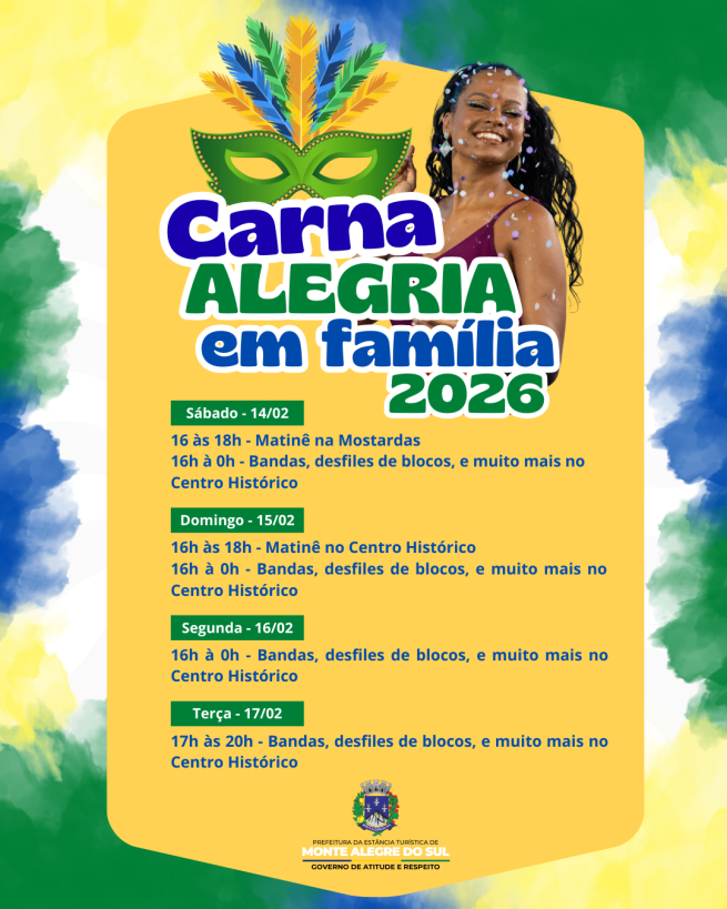 Carnaval Alegria em Família 2026 promete folia em clima de Copa do Mundo
