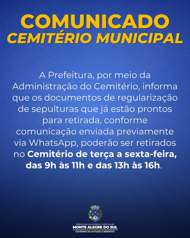 Comunicado- Cemitério Municipal