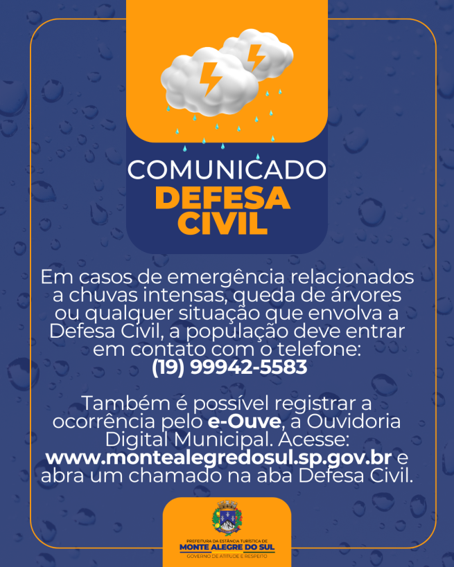 Comunicado- Defesa Civil