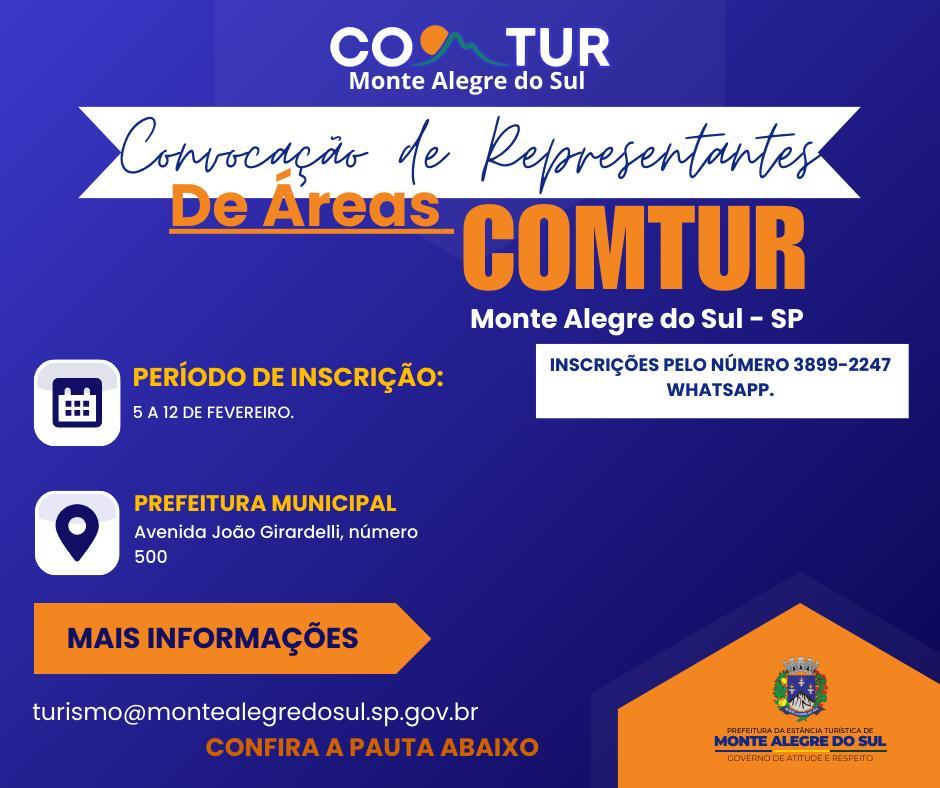 Convocação para Representantes de Áreas COMTUR – Conselho Municipal de Turismo