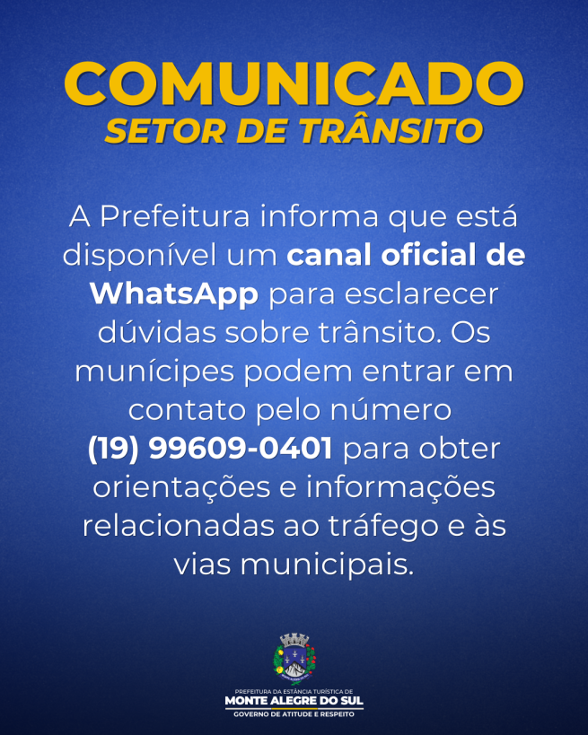 Comunicado- Setor de Trânsito