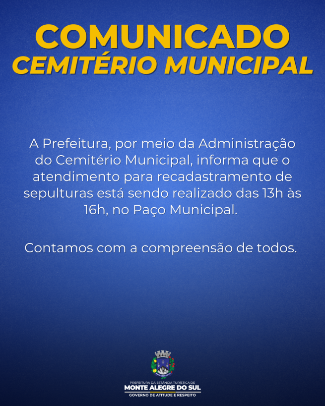 Comunicado- Cemitério Municipal