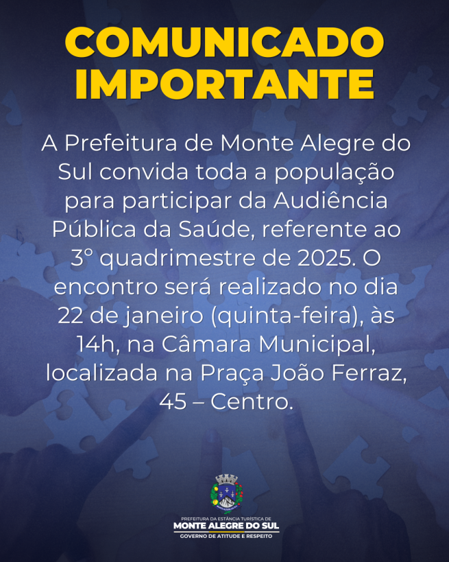Comunicado- Audiência Pública da Saúde