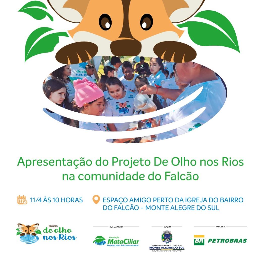 Projeto De Olho nos Rios será apresentado à comunidade do Bairro do Falcão