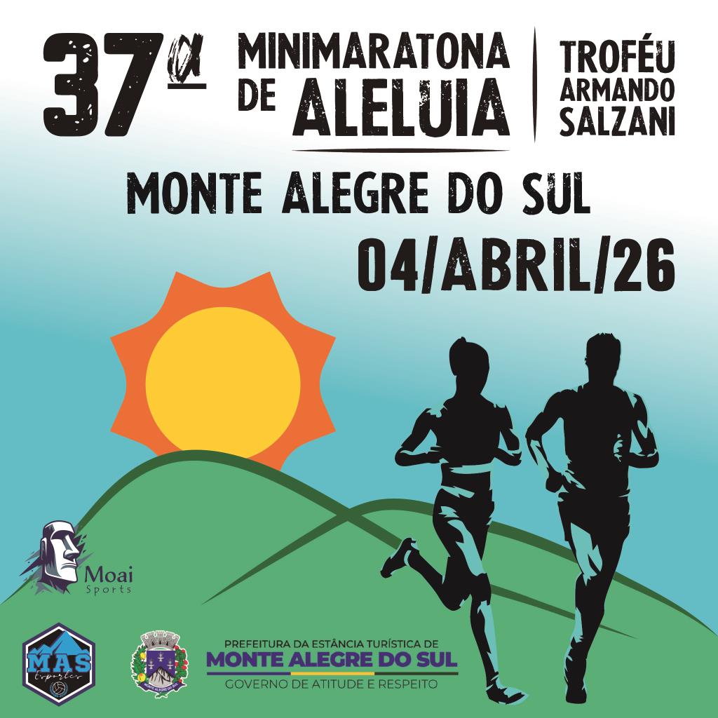 37ª Minimaratona de Aleluia acontece no dia 4 de abril em Monte Alegre do Sul