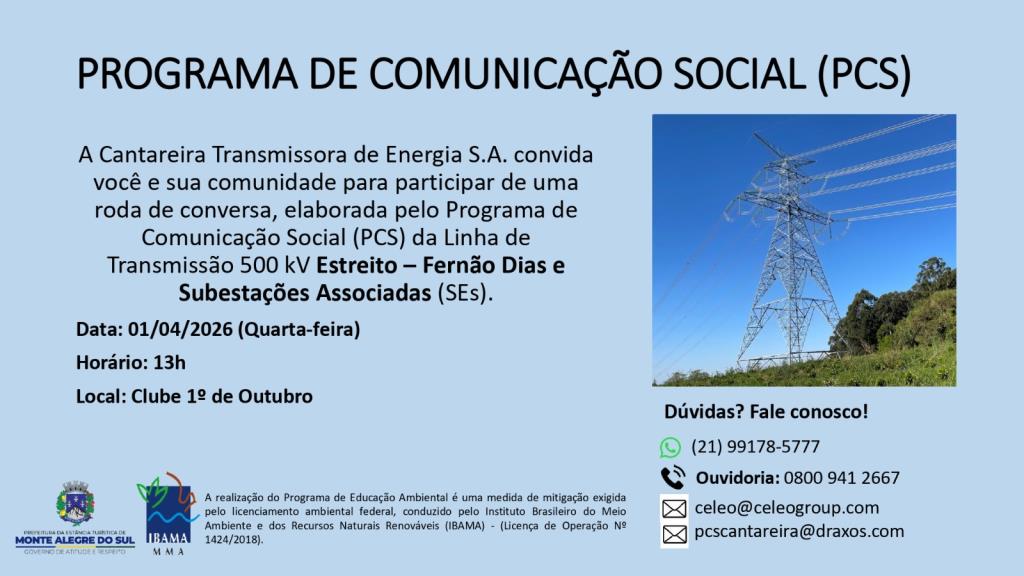 Programa de Comunicação Social da Cantareira promove roda de conversa em 1º de abril