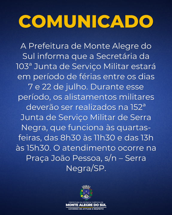 COMUNICADO IMPORTANTE