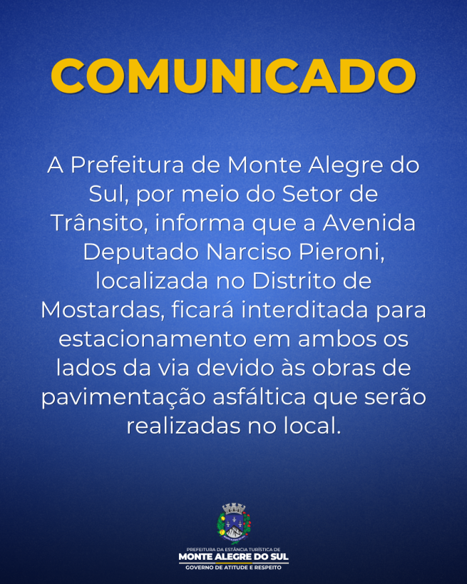 Comunicado- Setor de trânsito