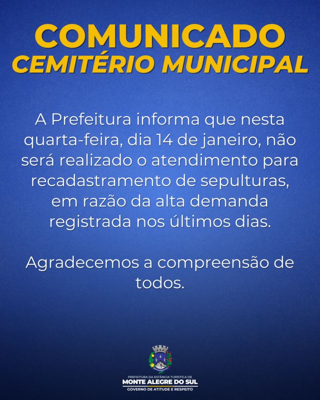 Comunicado- Cemitério Municipal