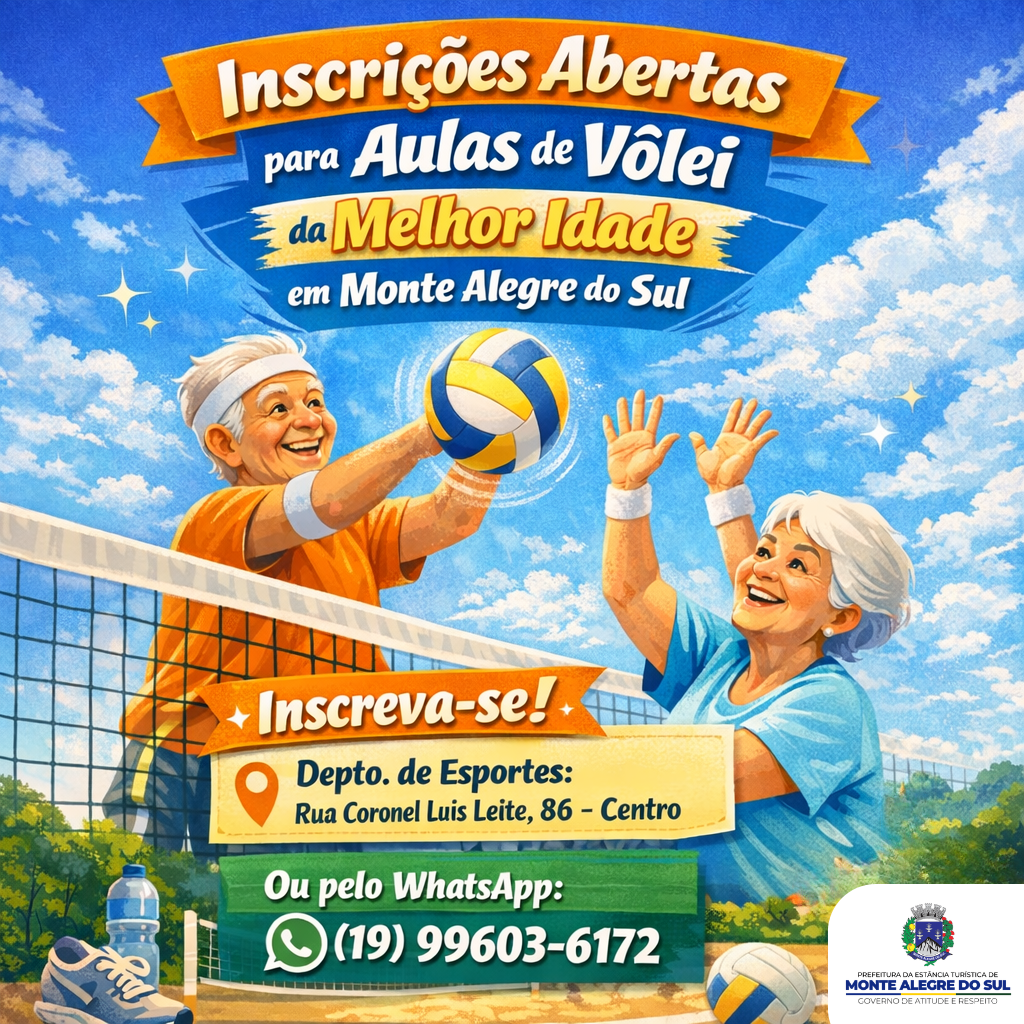 Inscrições abertas para aulas de vôlei da melhor idade em Monte Alegre do Sul