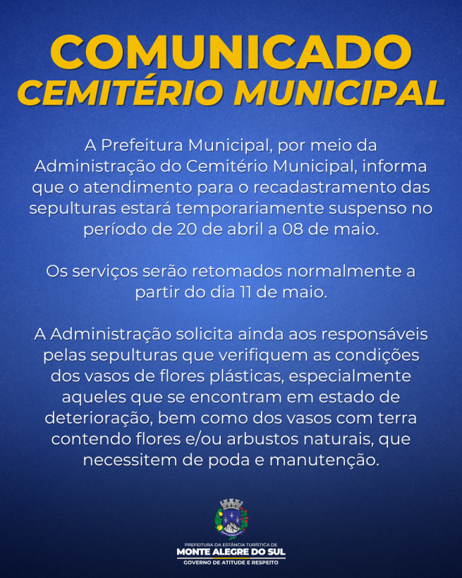 Comunicado- Cemitério Municipal