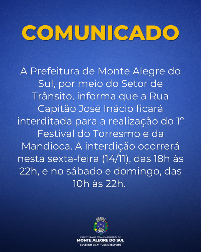 Comunicado- Setor de trânsito