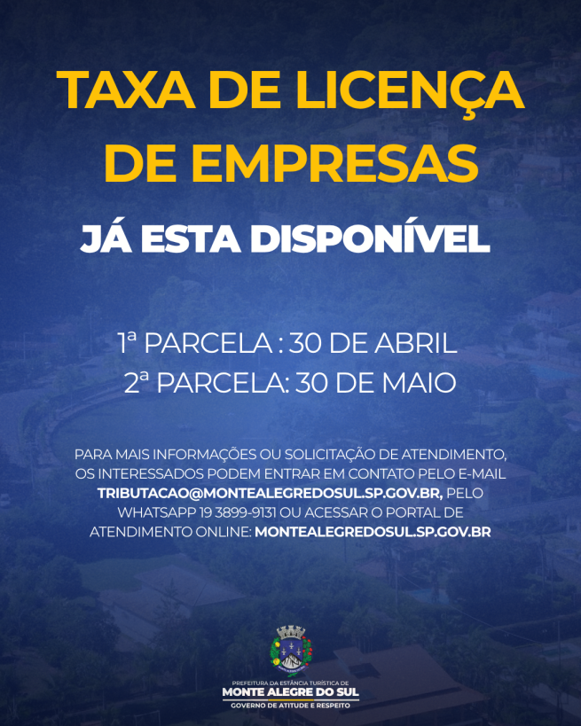 Taxa de Licença de empresas já está disponível para contribuintes