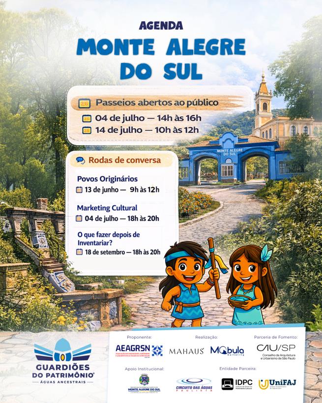 Monte Alegre do Sul recebe programação cultural do projeto Guardiões do Patrimônio