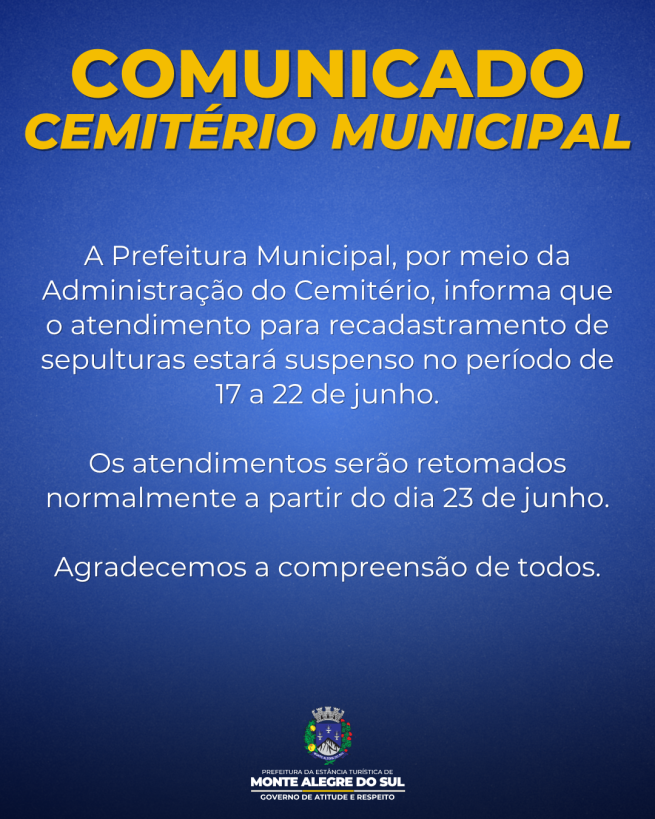 Comunicado- Cemitério Municipal