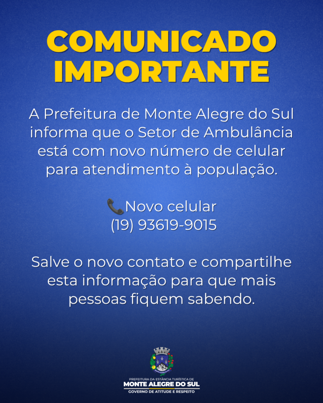Comunicado- Setor de Ambulância
