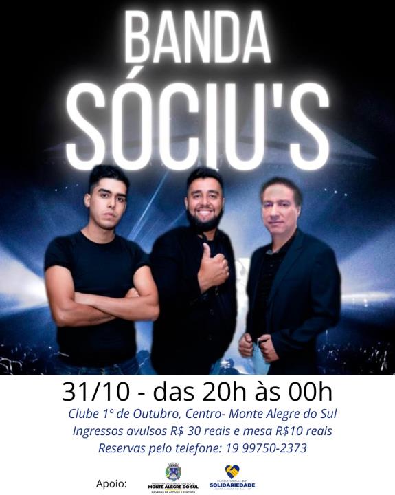 Noite solidária com a Banda Sóciu’s agita Monte Alegre do Sul