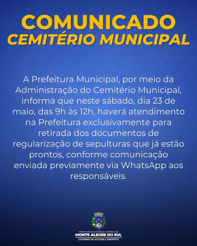 Comunicado- Cemitério Municipal