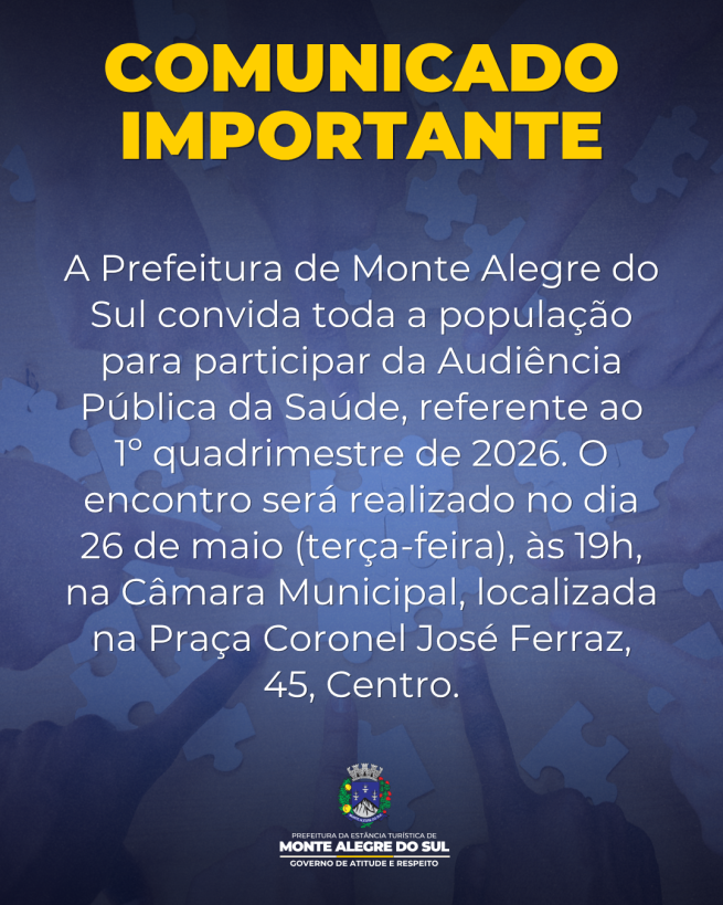 Comunicado- Audiência Pública Saúde